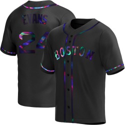 Dwight Evans Boston Red Sox Men's Replica Alternate Jersey - Black Holographic