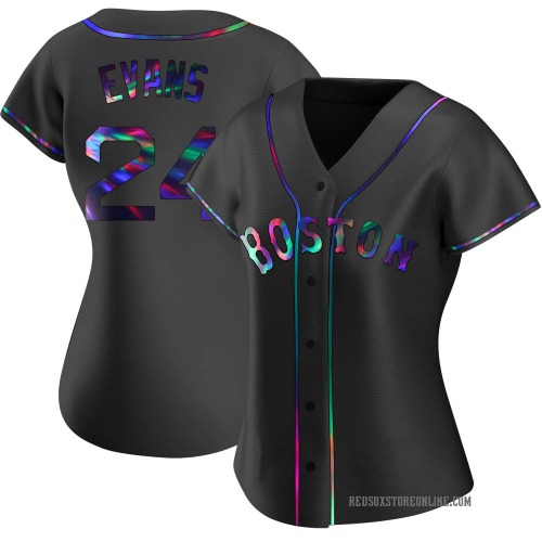 Dwight Evans Boston Red Sox Women's Replica Alternate Jersey - Black Holographic