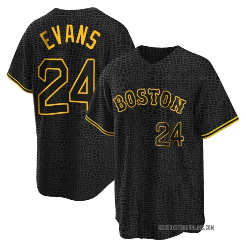 Dwight Evans Boston Red Sox Youth Replica Snake Skin City Jersey - Black