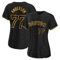 Jack Anderson Boston Red Sox Women's Replica Snake Skin City Jersey - Black