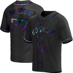 Jack Anderson Boston Red Sox Youth Replica Alternate Jersey - Black Holographic