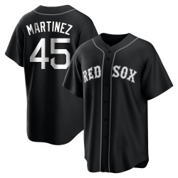 Pedro Martinez Boston Red Sox Men's Replica Black/ Jersey - White