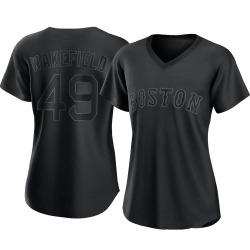 Tim Wakefield Boston Red Sox Women's Authentic Pitch Fashion Jersey - Black