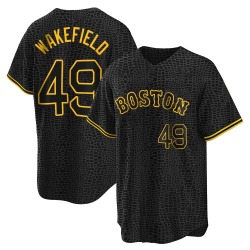 Tim Wakefield Boston Red Sox Youth Replica Snake Skin City Jersey - Black